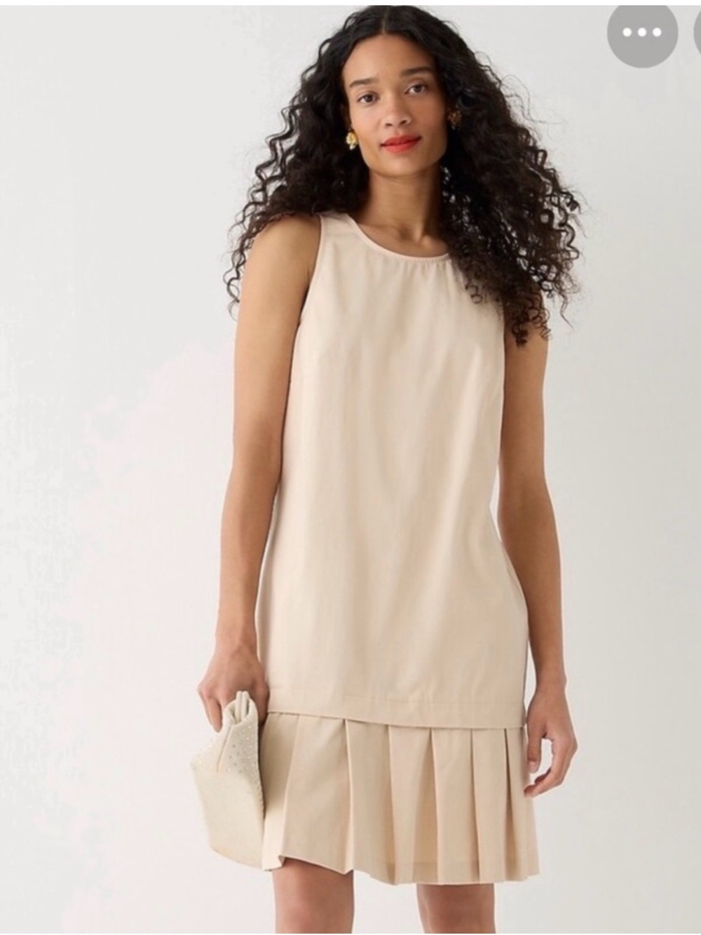 NWT J.Crew Sleeveless Pleated-Hem Shift Dress
